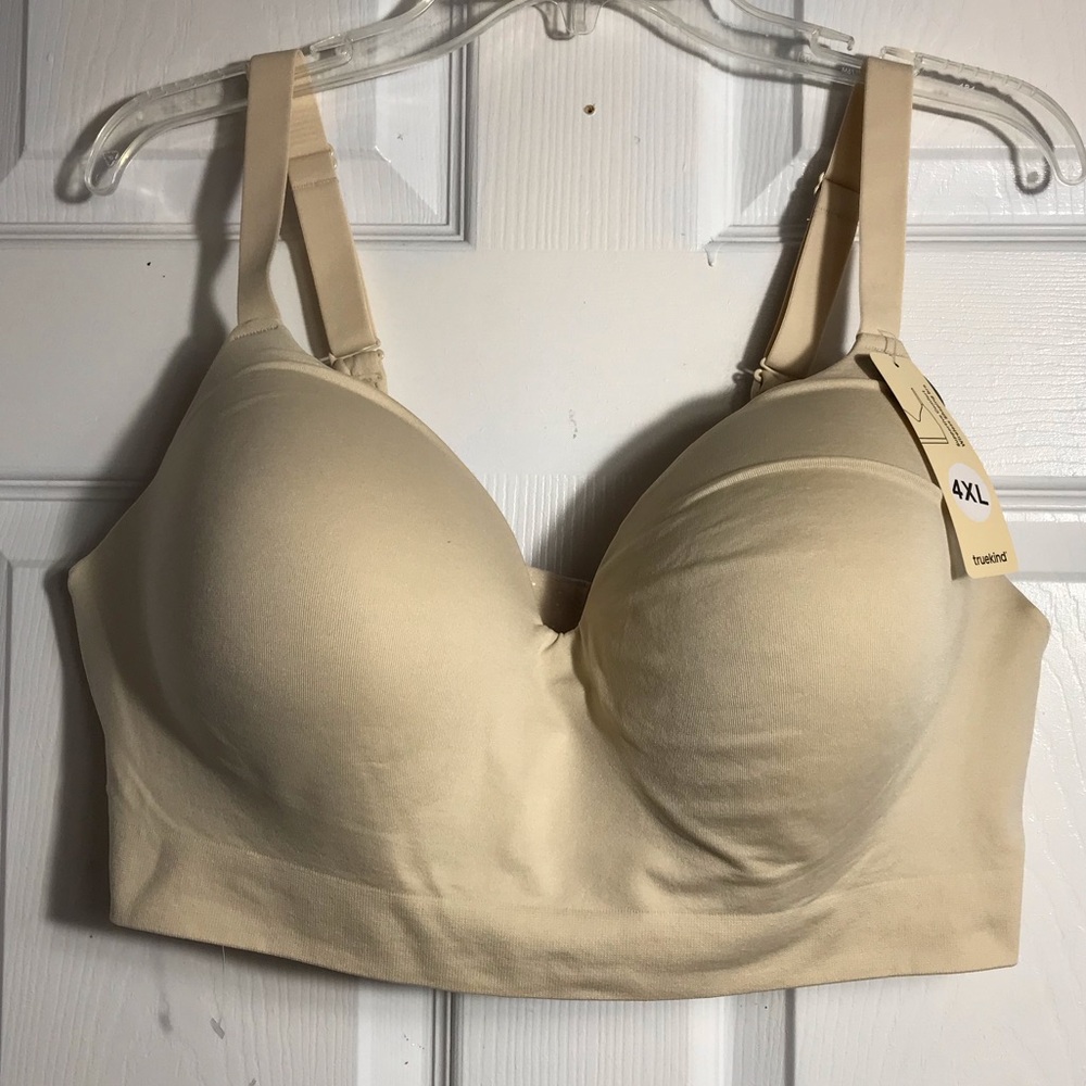 Truekind Seamless Padded Longline Bra - Cream 4X